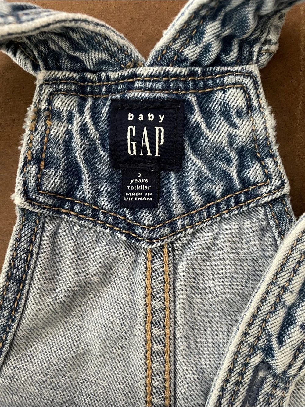 Girls GAP Light Wash Denim Short Overalls
